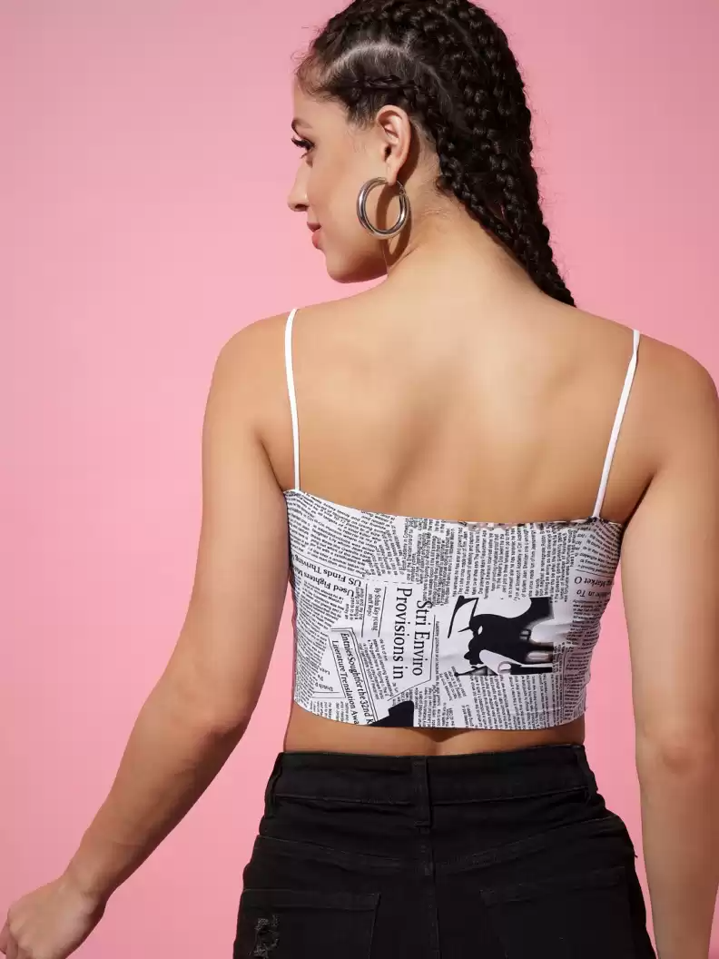 TANDUL  Casual Noodle Straps Printed Women Multicolor Top