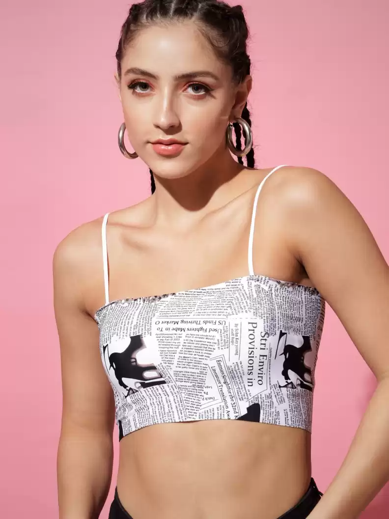 TANDUL  Casual Noodle Straps Printed Women Multicolor Top