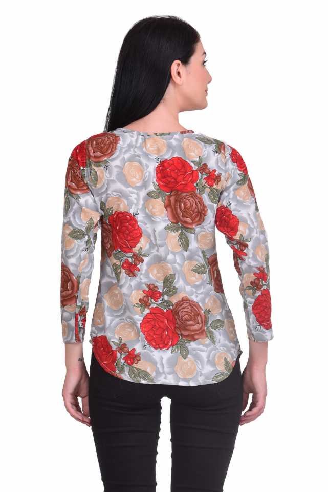 Casual Regular Sleeves Printed Women Multicolor Top