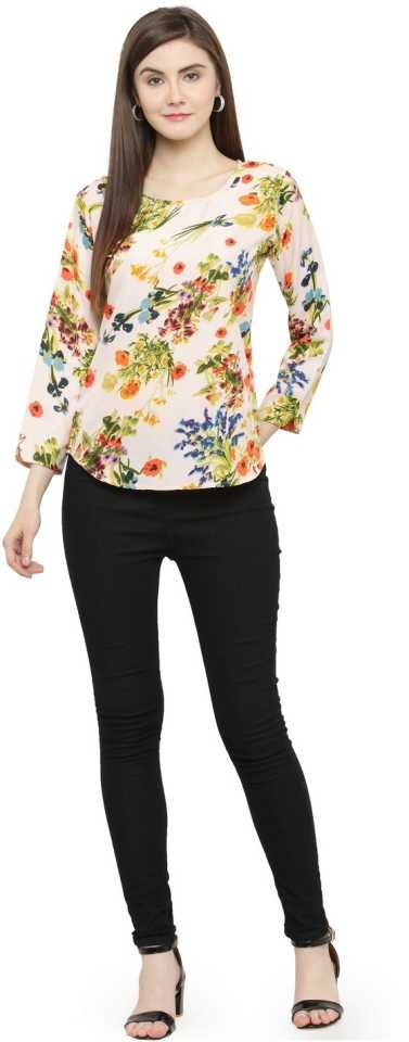 TANDUL  Casual Regular Sleeves Solid Women Multicolor Top