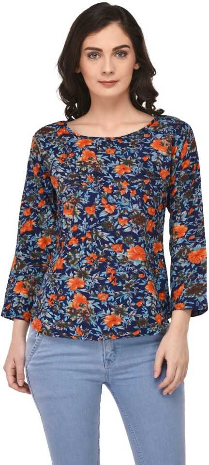 TANDUL  Casual Regular Sleeves Floral Print Women Multicolor Top