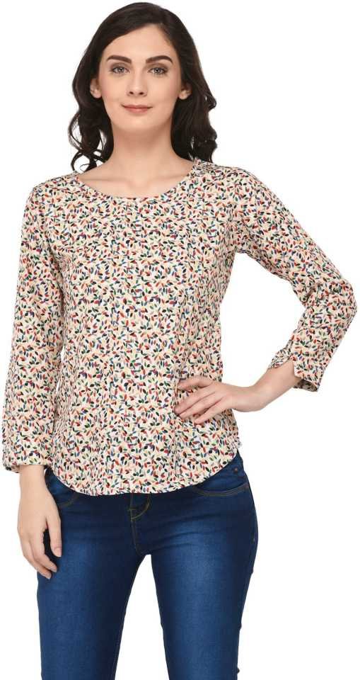 TANDUL  Casual Regular Sleeves Printed Women Multicolor Top