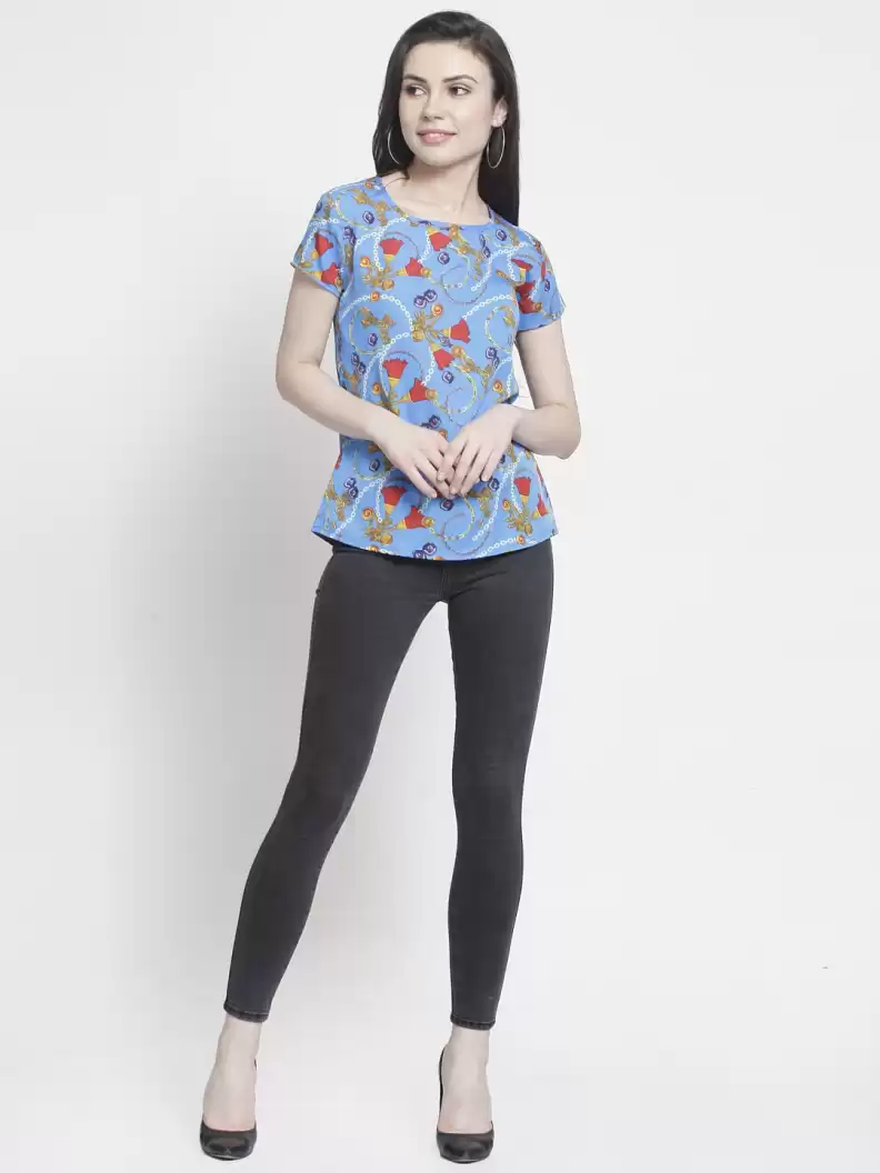 TANDUL  Casual Regular Sleeves Printed Women Multicolor Top