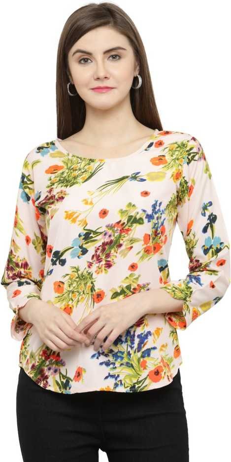 Casual Regular Sleeves Solid Women Multicolor Top