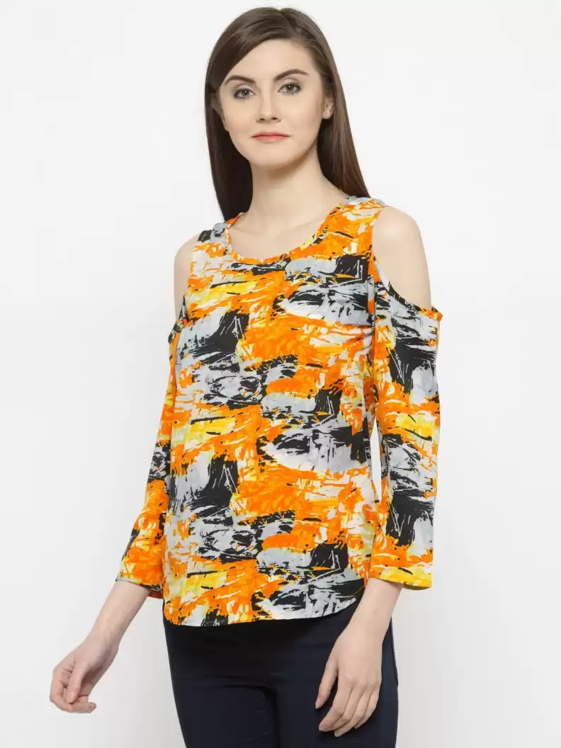 TANDUL Casual Regular Sleeves Printed Women Multicolor Top