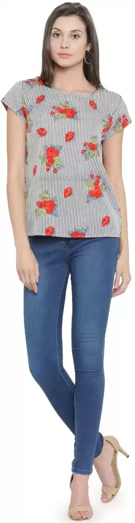 TANDUL  Casual Regular Sleeves Printed Women Multicolor Top