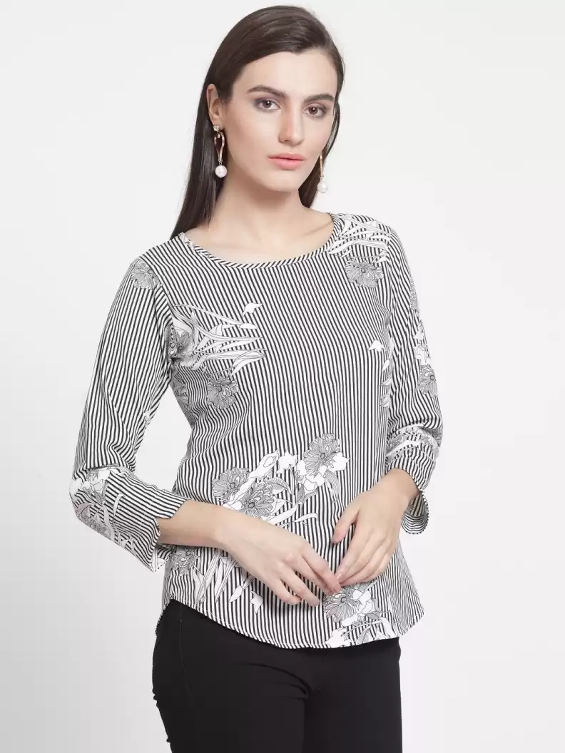 TANDUL  Party Regular Sleeves Printed Women Multicolor Top