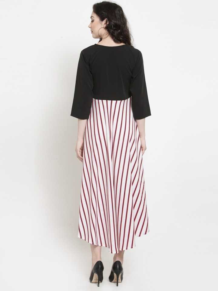 Stacked Flame  Women Fit and Flare Multicolor Dress