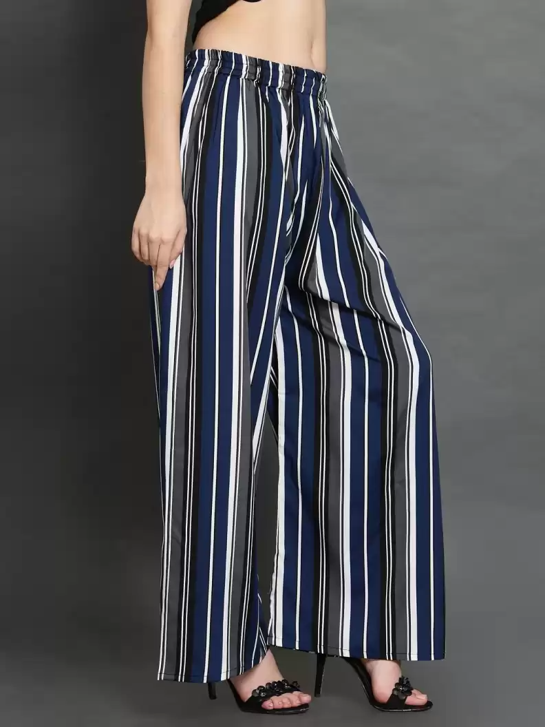 TANDUL  Regular Fit Women Multicolor Crepe Trousers