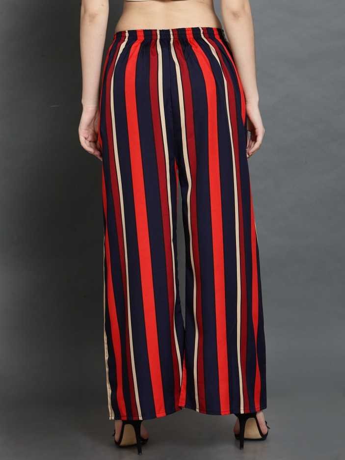Stacked flame INSTA Regular Fit Women Multicolor Crepe Trousers