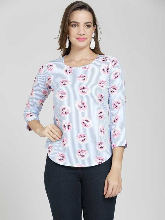 TANDUL  Casual Regular Sleeves Printed Women Multicolor Top