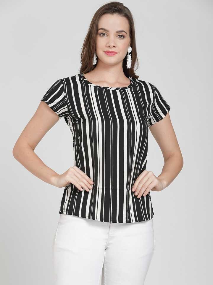 TANDUL  Casual Regular Sleeves Striped Women Multicolor Top