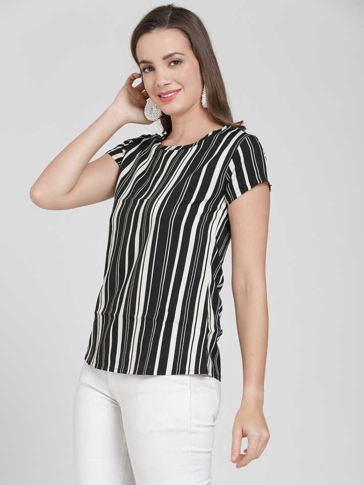 TANDUL  Casual Regular Sleeves Striped Women Multicolor Top