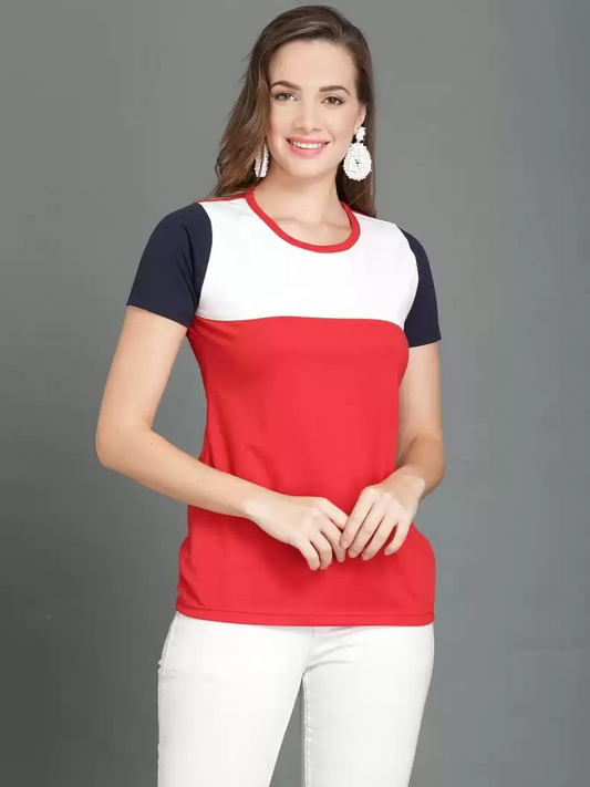 TANDUL  Casual Regular Sleeves Color Block Women Multicolor Top