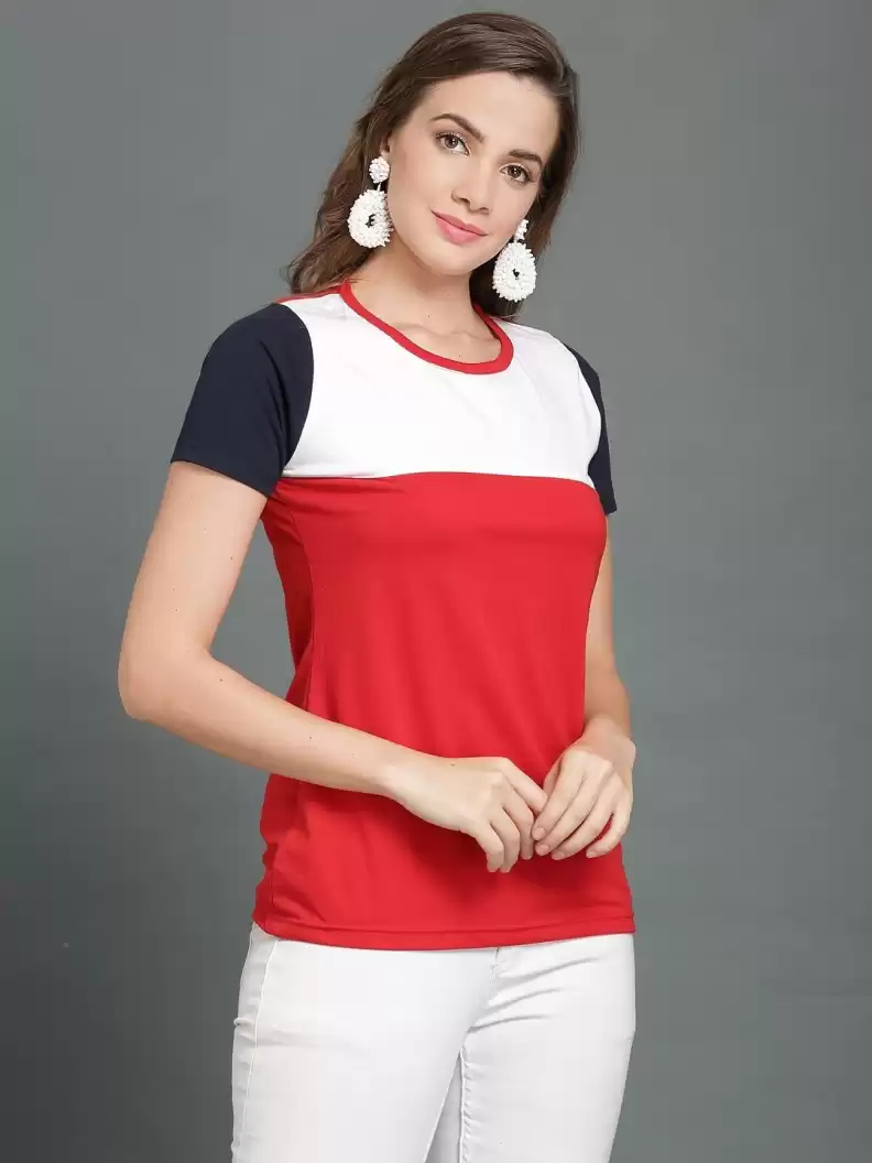 TANDUL  Casual Regular Sleeves Color Block Women Multicolor Top