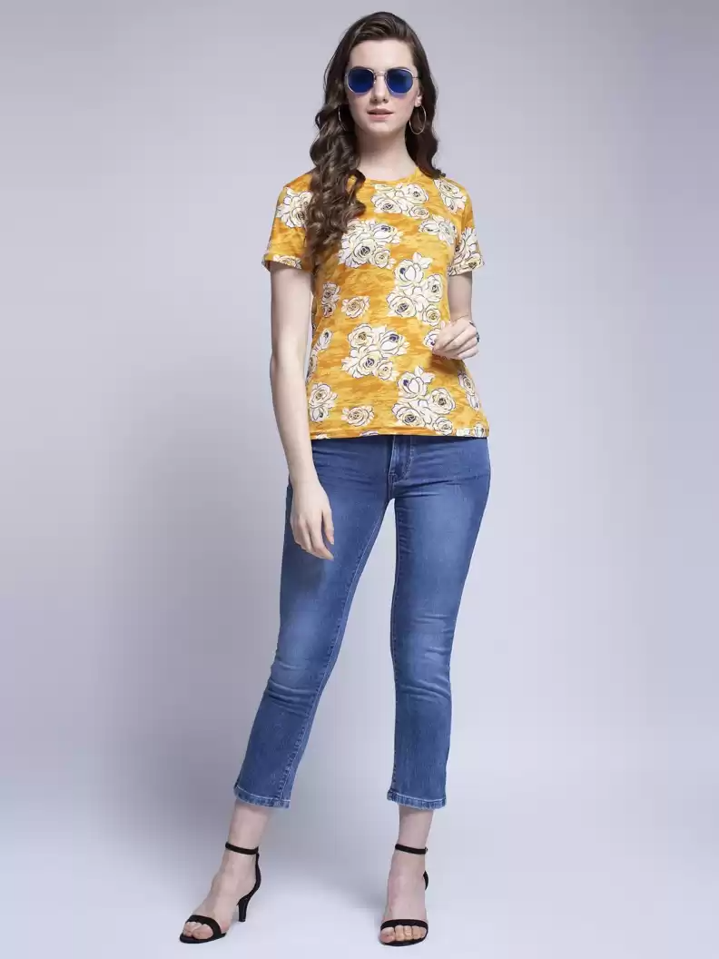 TANDUL  Casual Regular Sleeves Printed Women Multicolor Top