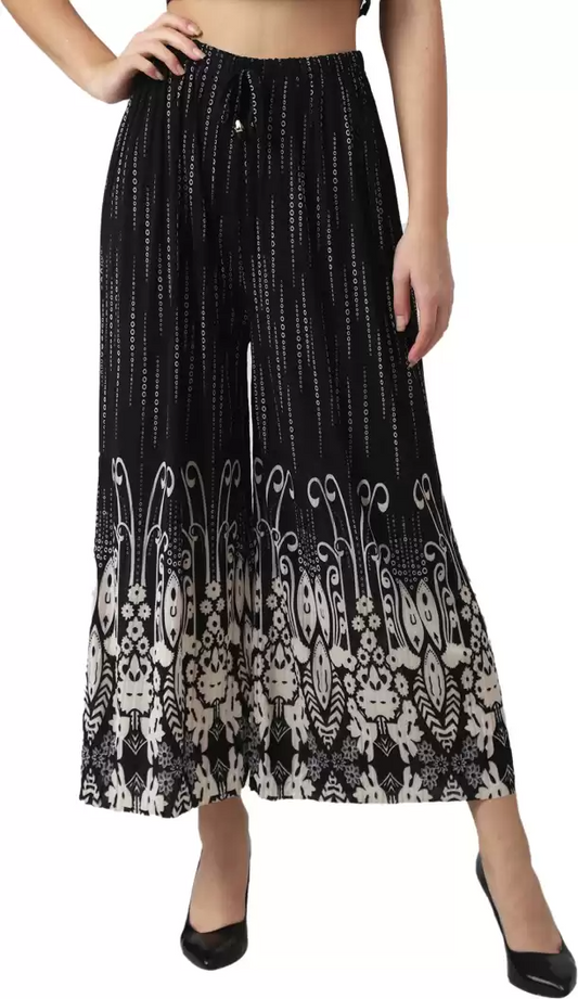 Stacked Flame Regular Fit Women Multicolor Viscose Blend Trousers