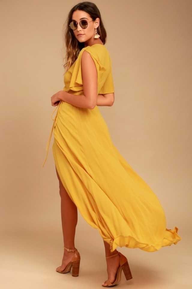 TANDUL  Women Maxi Yellow Dress
