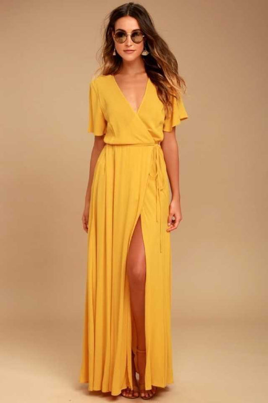 TANDUL  Women Maxi Yellow Dress