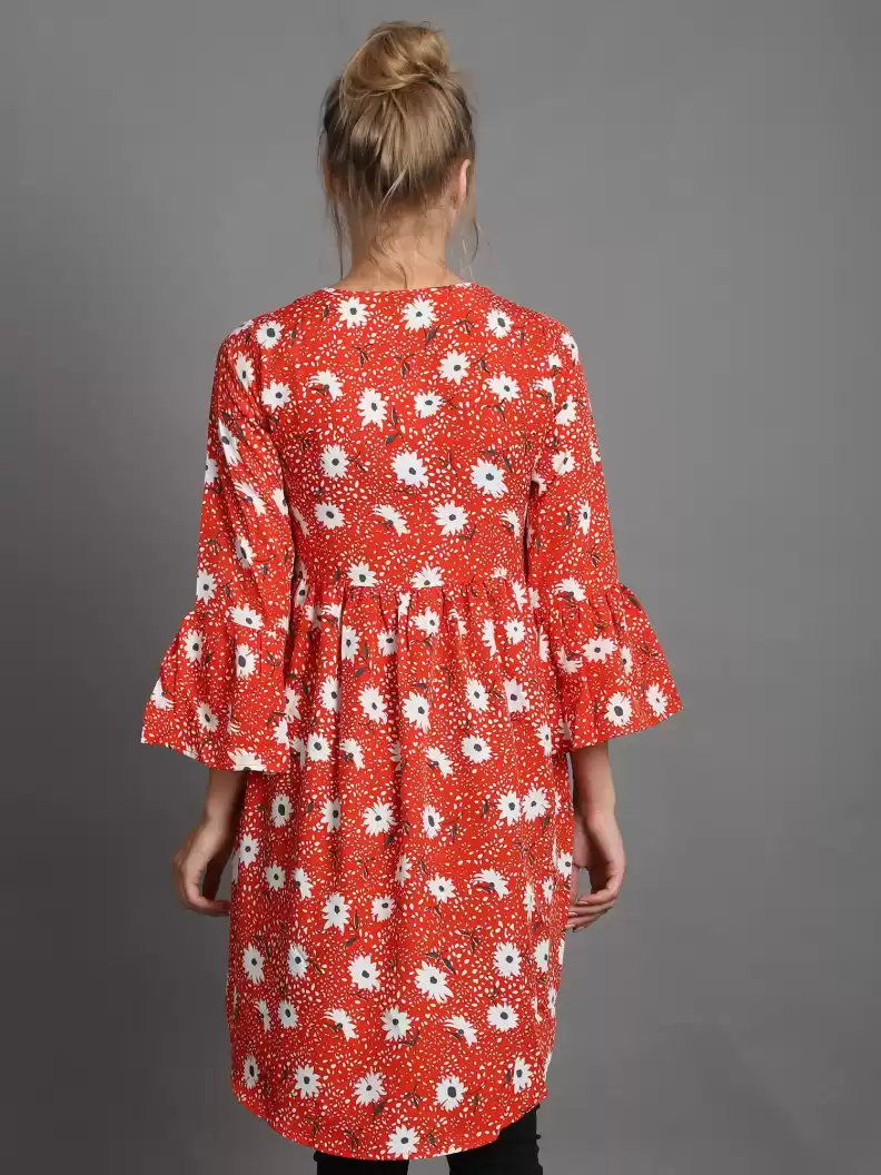 TANDUL  Casual Bell Sleeves Printed Women Multicolor Top