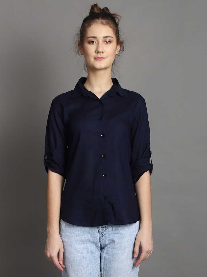 Stacked Flame Women Regular Fit Checkered Spread Collar Formal Shirt