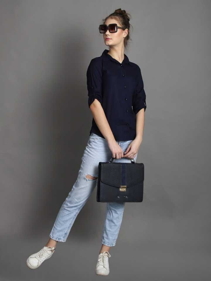 Stacked Flame Women Regular Fit Checkered Spread Collar Formal Shirt