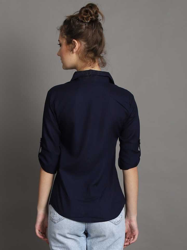 Stacked Flame Women Regular Fit Checkered Spread Collar Formal Shirt