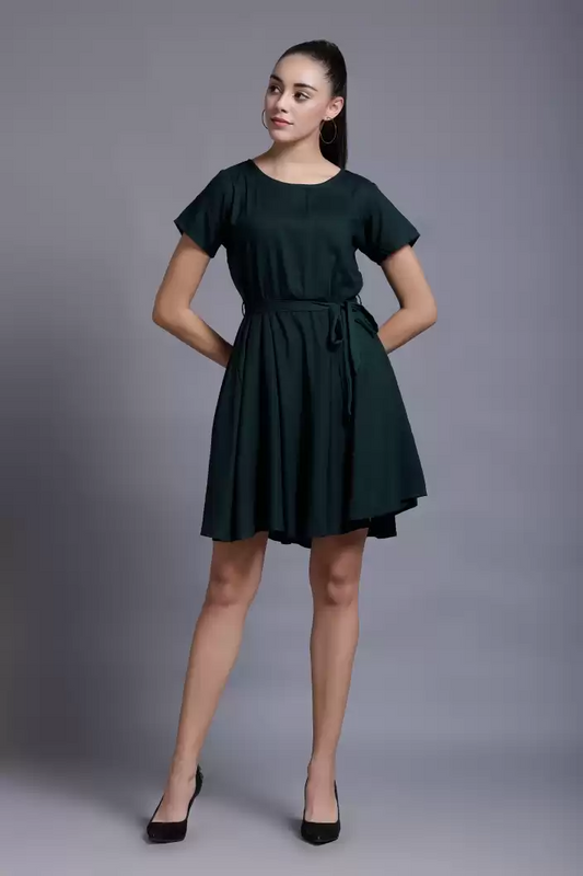 TANDUL  Women A-line Green Dress