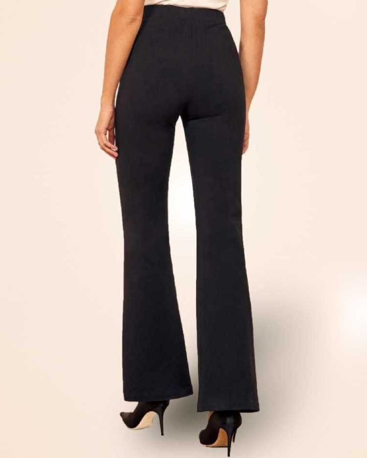 Regular Fit Women Black Lycra Blend Trousers