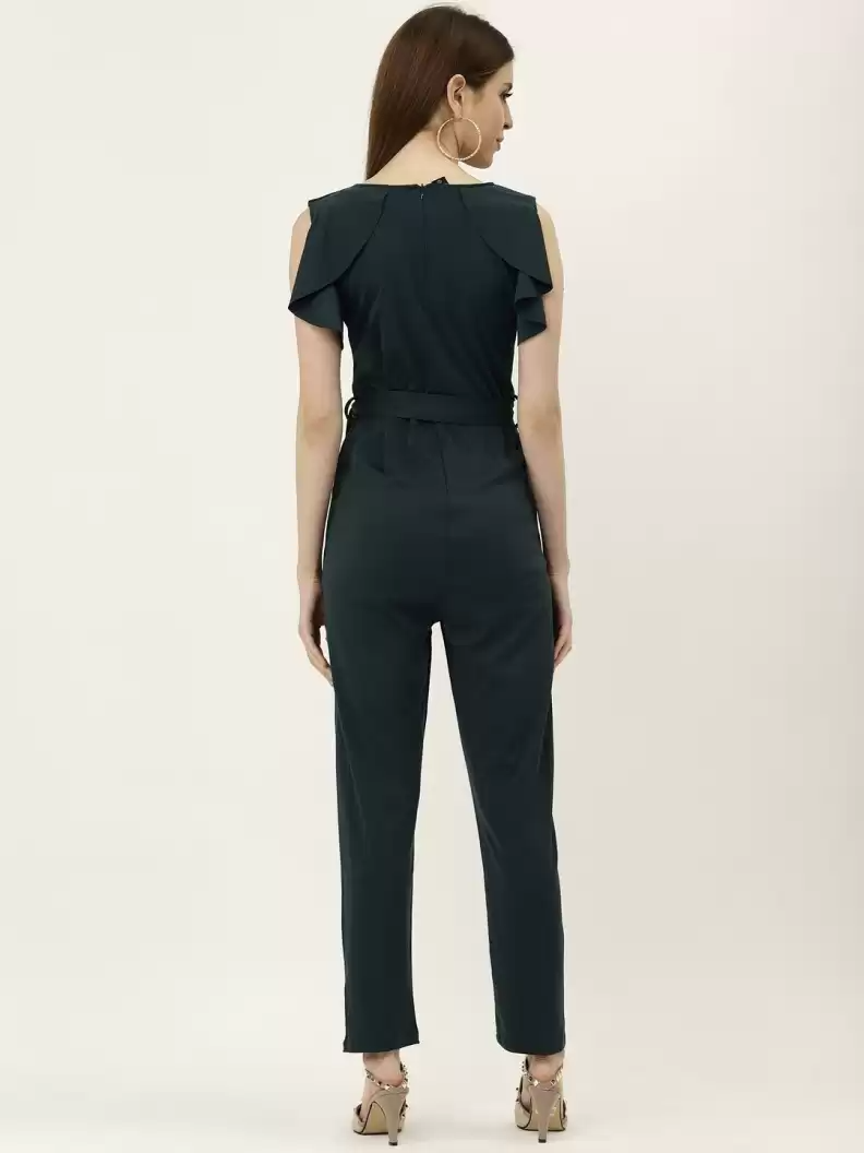 Stacked Flame  Solid Women Jumpsuit