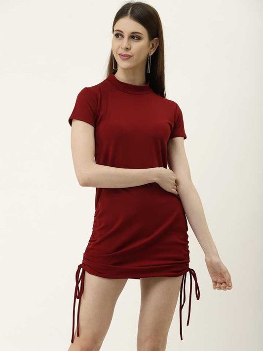 TANDUL  Women Bandage Maroon Dress