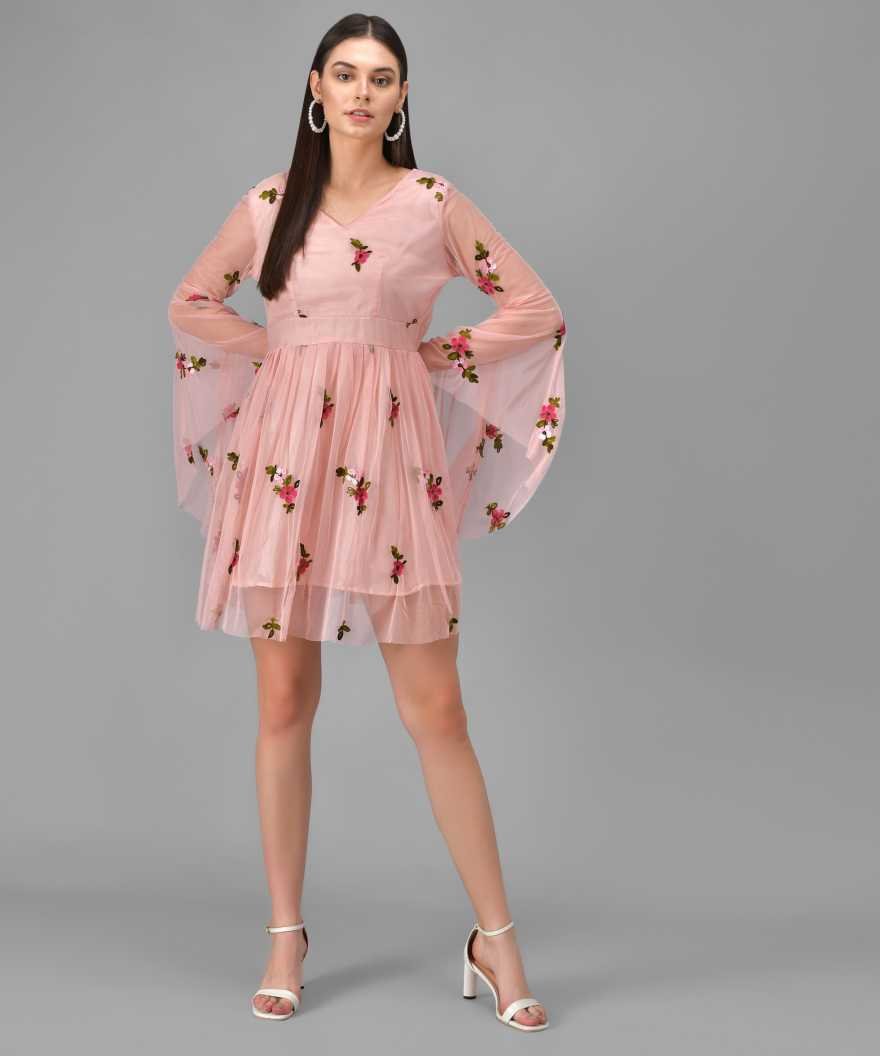 Women A-line Pink Dress