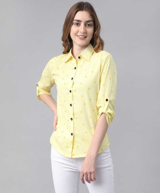 Stacked Flame Women Regular Fit Printed Casual Shirt