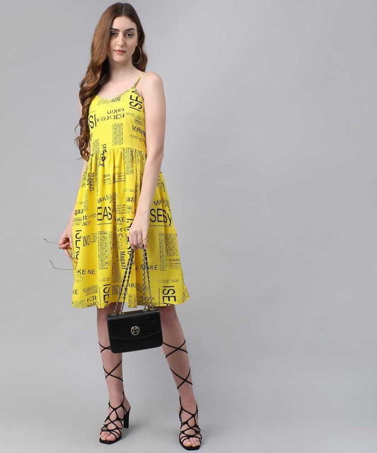 Women Fit and Flare Multicolor Dress