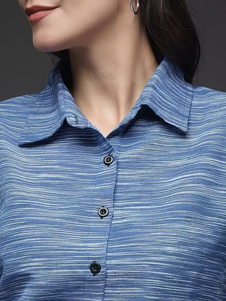 Stacked Flame Women Regular Fit Printed Button Down Collar Formal Shirt