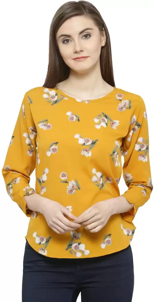 TANDUL  Casual Regular Sleeves Printed Women Multicolor Top