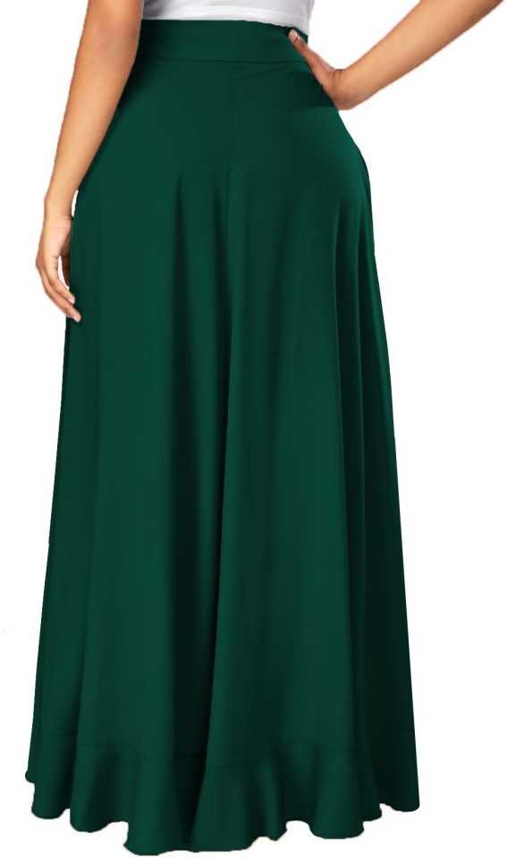 TANDUL INSTA  Women Solid Flared Dark Green Skirt