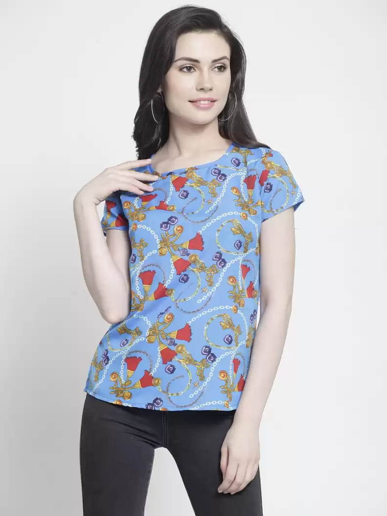 TANDUL  Casual Regular Sleeves Printed Women Multicolor Top