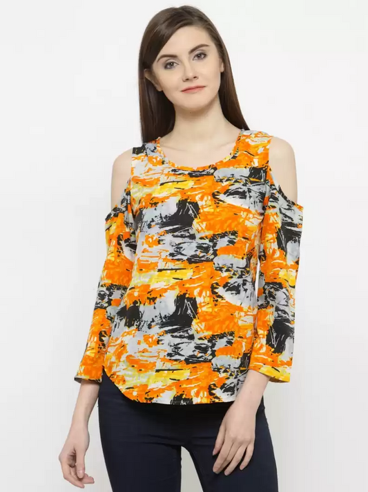 TANDUL Casual Regular Sleeves Printed Women Multicolor Top