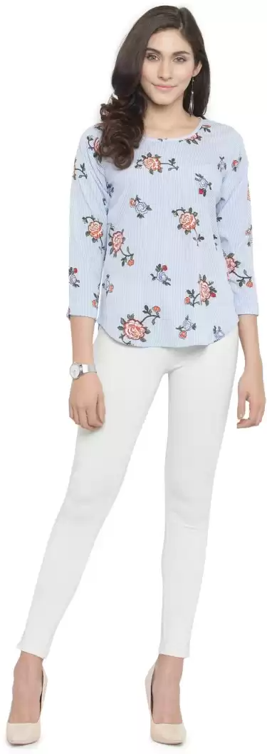 TANDUL  Casual Regular Sleeves Printed Women Multicolor Top