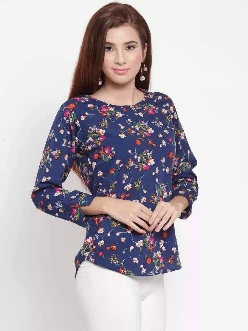 TANDUL  Casual Regular Sleeves Floral Print Women Multicolor Top