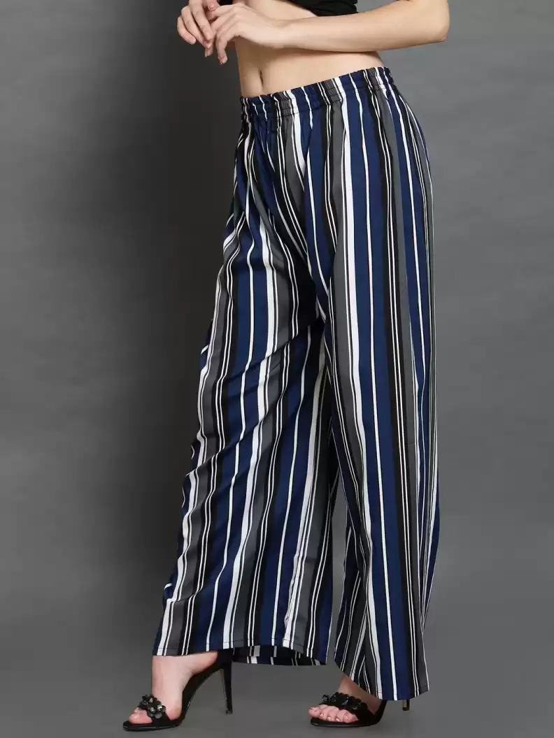 TANDUL  Regular Fit Women Multicolor Crepe Trousers