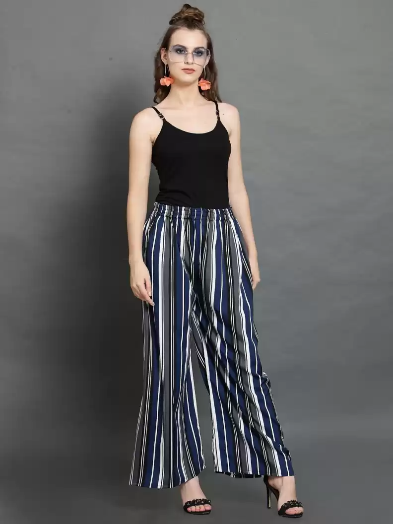 TANDUL  Regular Fit Women Multicolor Crepe Trousers