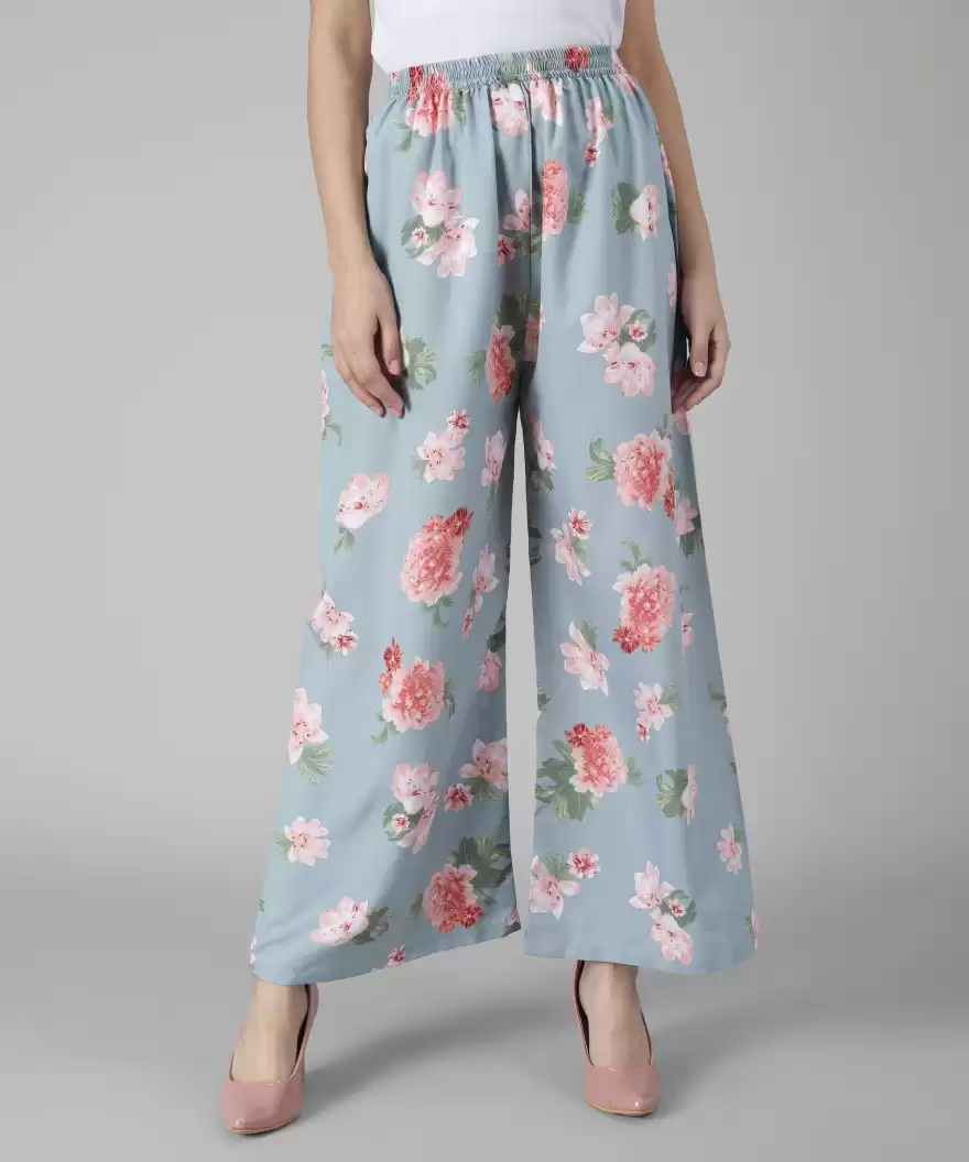 TANDUL  Relaxed Women Multicolor Crepe Trousers