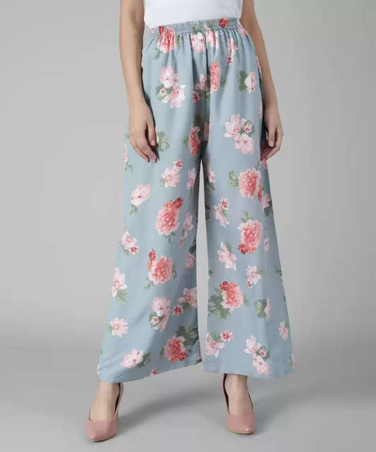 TANDUL  Relaxed Women Multicolor Crepe Trousers